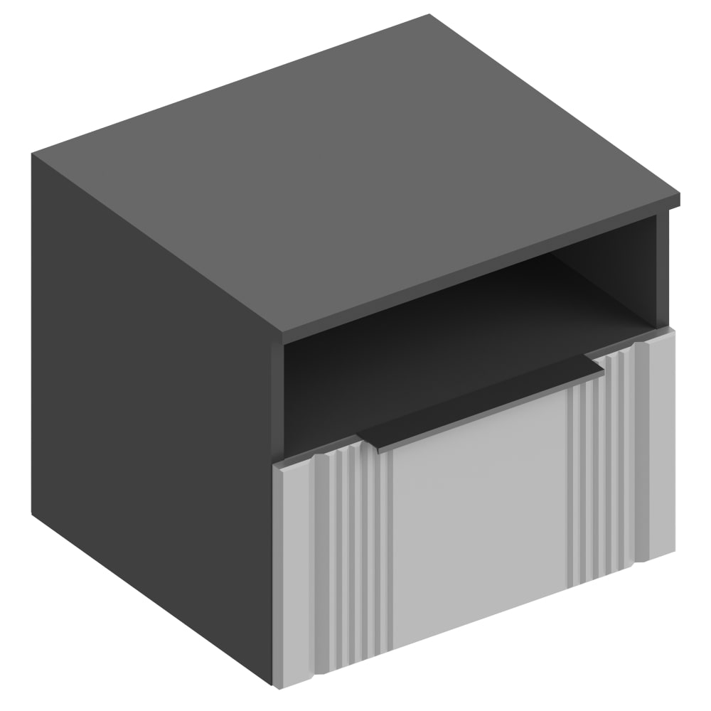 Вита МДФ тумба прикроватная с ящиком и нишей (Велес) (темно-серый)