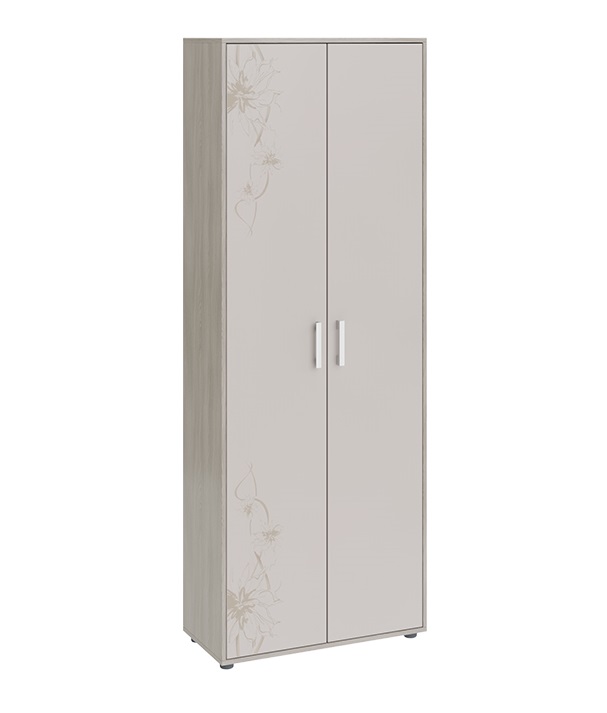 Витра шкаф комбинированный тип 1 (Т) (ясень шимо, бежевый фон глянец с рисунком)